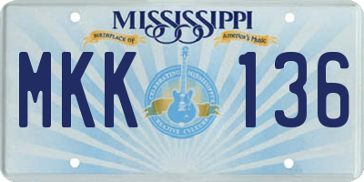 MS license plate MKK136