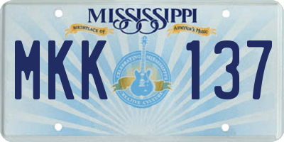 MS license plate MKK137