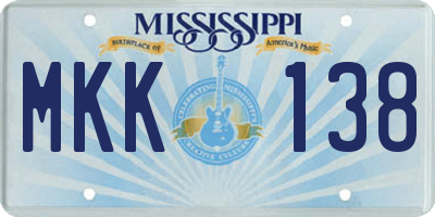 MS license plate MKK138