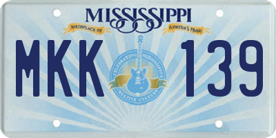 MS license plate MKK139