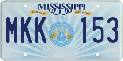 MS license plate MKK153