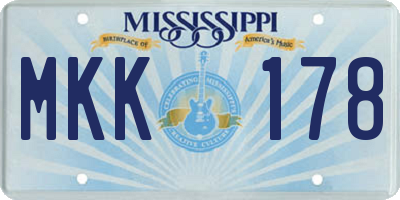 MS license plate MKK178