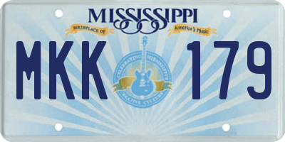 MS license plate MKK179