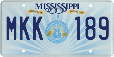 MS license plate MKK189