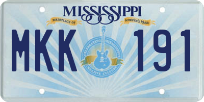 MS license plate MKK191