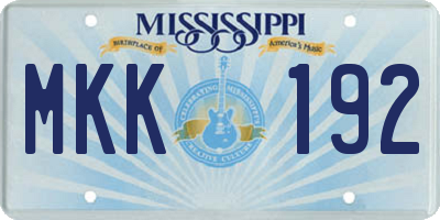 MS license plate MKK192