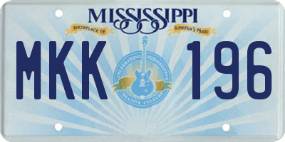 MS license plate MKK196