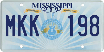 MS license plate MKK198