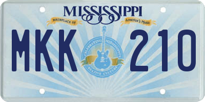 MS license plate MKK210
