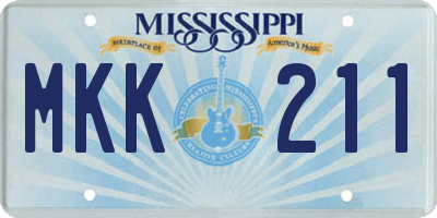 MS license plate MKK211