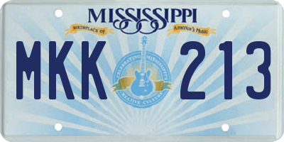 MS license plate MKK213