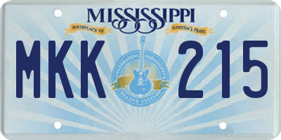 MS license plate MKK215