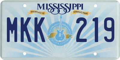 MS license plate MKK219