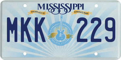 MS license plate MKK229