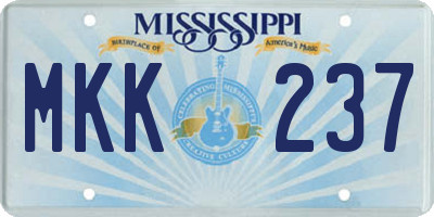 MS license plate MKK237
