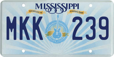 MS license plate MKK239