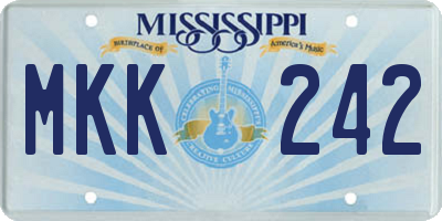 MS license plate MKK242