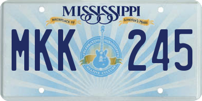 MS license plate MKK245