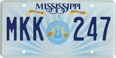 MS license plate MKK247
