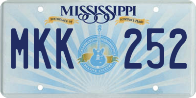 MS license plate MKK252