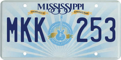 MS license plate MKK253