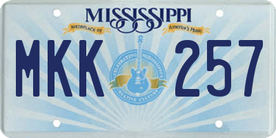 MS license plate MKK257