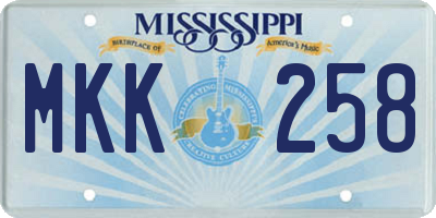 MS license plate MKK258