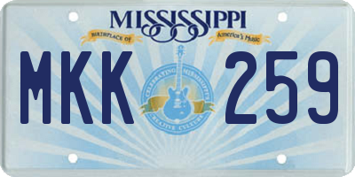 MS license plate MKK259