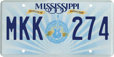MS license plate MKK274