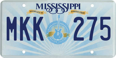 MS license plate MKK275