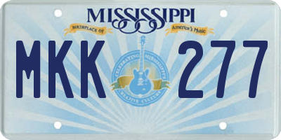 MS license plate MKK277