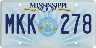 MS license plate MKK278
