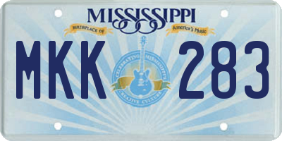 MS license plate MKK283