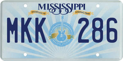 MS license plate MKK286