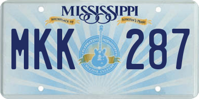 MS license plate MKK287