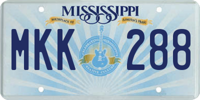 MS license plate MKK288
