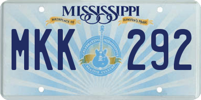MS license plate MKK292