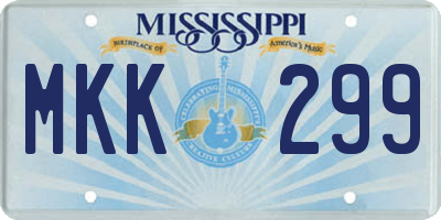 MS license plate MKK299