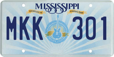 MS license plate MKK301