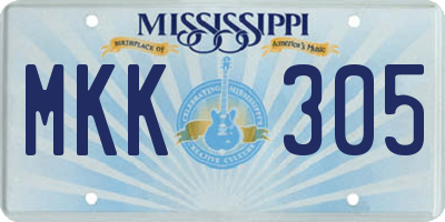MS license plate MKK305