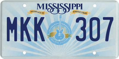 MS license plate MKK307
