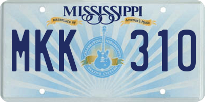 MS license plate MKK310