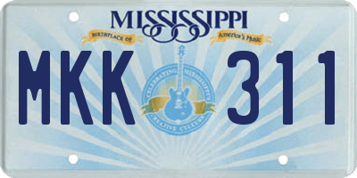 MS license plate MKK311