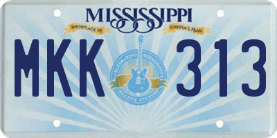 MS license plate MKK313