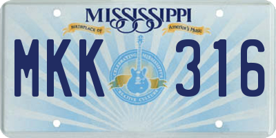 MS license plate MKK316