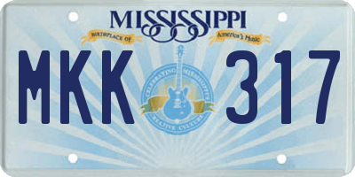 MS license plate MKK317