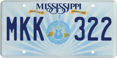MS license plate MKK322