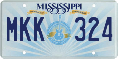 MS license plate MKK324