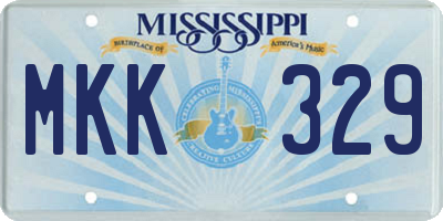 MS license plate MKK329