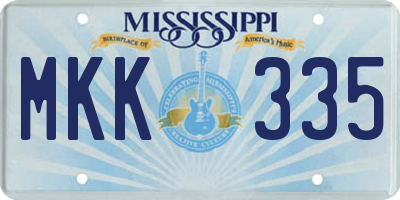 MS license plate MKK335